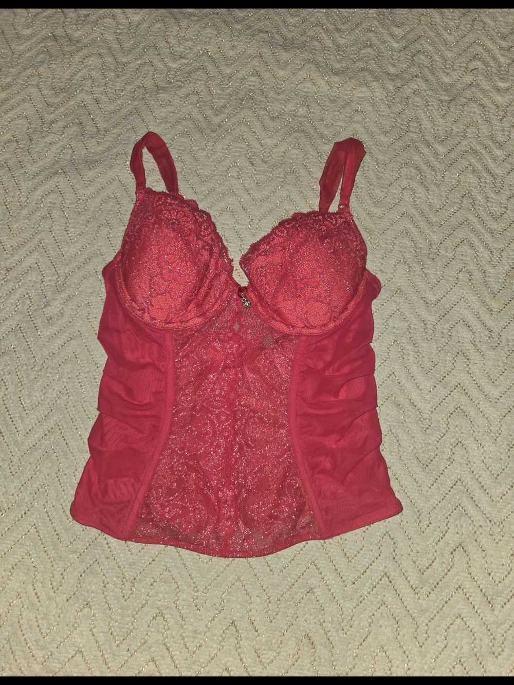 Red Lace Bustier Top